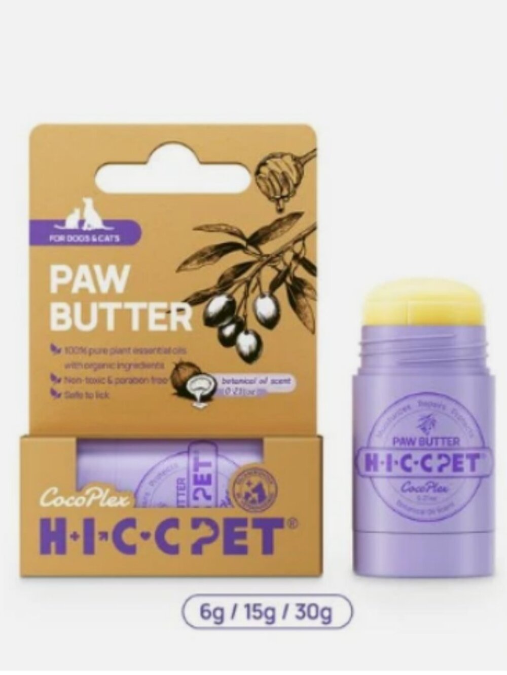2 PACKS HICC PET CocoPlex Paw Butter Balm for Dogs & Cats, Paw Care, 2.12 oz
